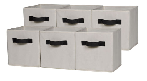 Foldable Cloth Storage Cube, Beige (4 or 6 pack)