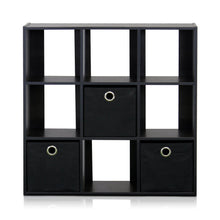 Load image into Gallery viewer, Furinno 9-Cube Organizer 13207EX/BK