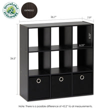 Load image into Gallery viewer, Furinno 9-Cube Organizer 13207EX/BK