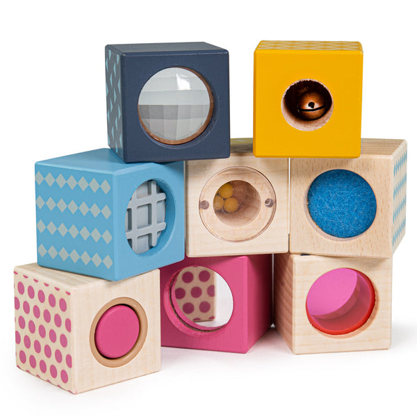 Bigjigs Wooden Baby Sensory Blocks