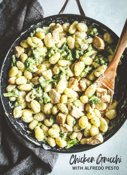 5 ingredient Chicken Gnocchi with Alfredo Pesto