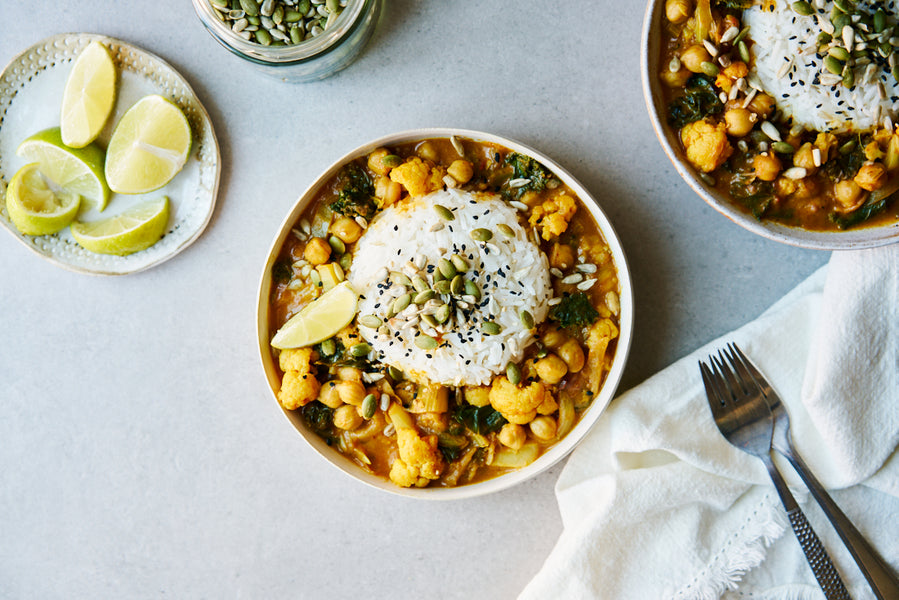 Cauliflower and Chickpea Coconut Curry