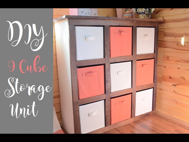 White Storage Bins: Mainstays brand from Walmart (10.5" x 10.5" x 11") Coral Storage Bins: ClosetMaid brand from Walmart online (10.5" x 10.5" x 11")
