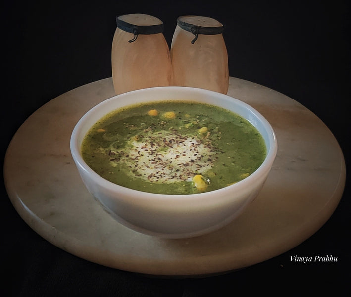Palak/ Spinach and corn soup