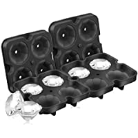 SAWNZC Silicone 4-Ice Trays Reusable Ice Cube Molds Maker with Lid only $6.50