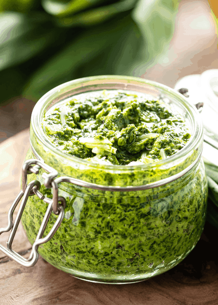 Basil Pesto {Without Garlic}