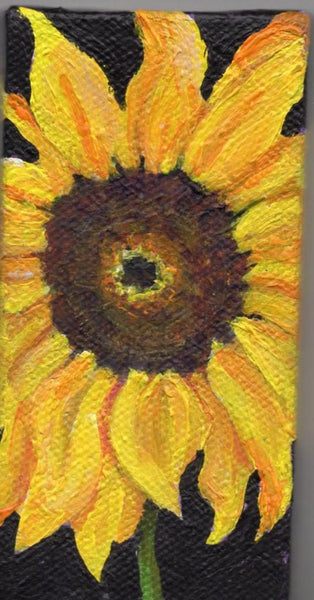 Sunflowers Miniature Painting, Original acrylic mini canvas art, sunflower decor, small painting on canvas by SharonFosterArt