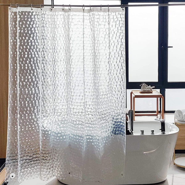 NTBAY EVA Clear Shower Curtain Liner, Water Repellent Shower Curtain for Bathroom Shower Stall, Water Cube, 72×72 Inches $13.59