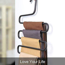 Load image into Gallery viewer, Purchase ds pants hanger multi layer s style jeans trouser hanger closet organize storage stainless steel rack space saver for tie scarf shock jeans towel clothes 4 pack