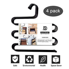 Load image into Gallery viewer, Related ds pants hanger multi layer s style jeans trouser hanger closet organize storage stainless steel rack space saver for tie scarf shock jeans towel clothes 4 pack
