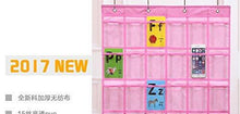 Load image into Gallery viewer, Heavy duty lecent classroom pocket chart for cell phones business cards 36 pockets wall door closet mobile hanging storage bag organizer clear pocket