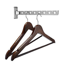 Load image into Gallery viewer, Budget catanexus hanger holder stainless steel wardrobe organizer wall mounted clothes bar folding garment drying rack with swing arm hook closet storage organizer for laundry room bedrooms bathrooms