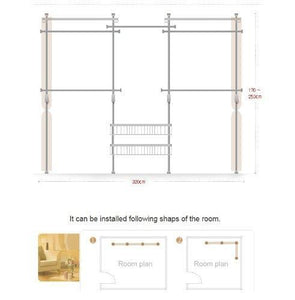 Buy prince hanger deluxe 4 tier shelf hanger with curtain clothing rack closet organizer phus 0061