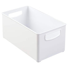 Load image into Gallery viewer, Cheap mdesign deep plastic closet organizer bin storage organizer container with handles for closets bedrooms entryways mudrooms kitchens pantry bathrooms 5 high 4 pack white