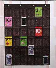 Load image into Gallery viewer, New lecent classroom pocket chart for cell phones business cards 36 pockets wall door closet mobile hanging storage bag organizer clear pocket