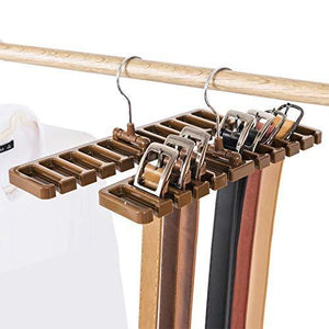 Organize with gano zen sturdy plastic tie belt scarf rack organizer closet wardrobe space saver belt hanger with metal hook