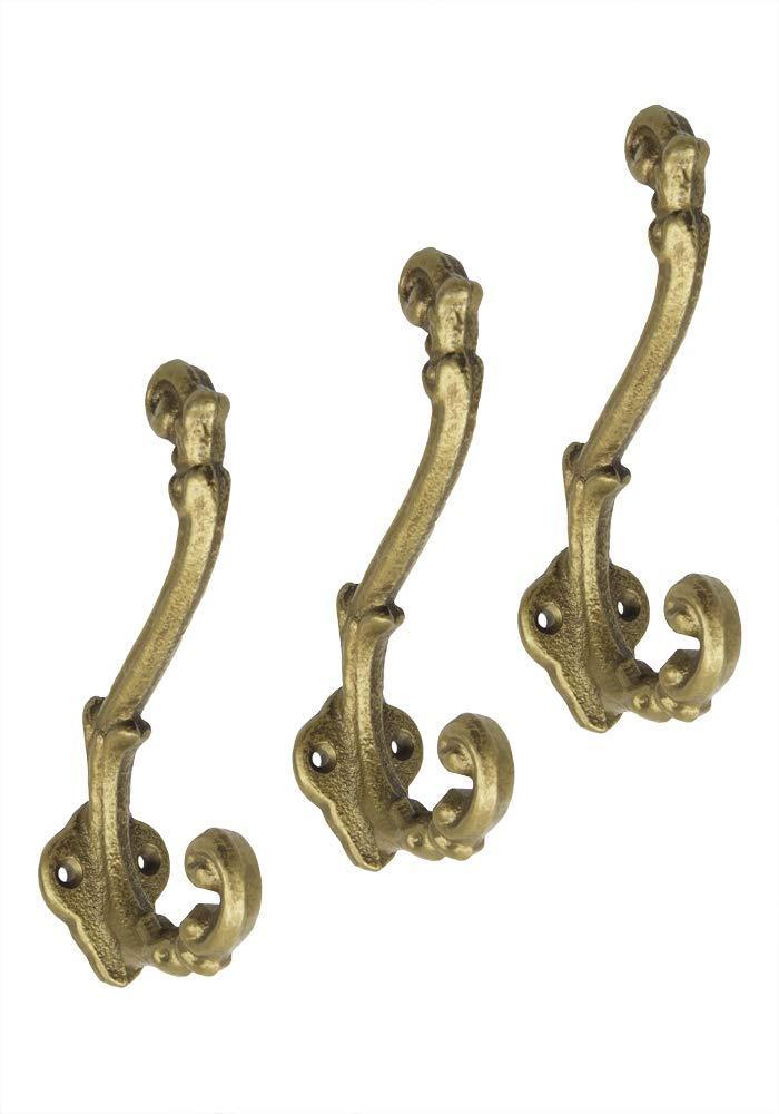 Heavy duty sheffield home wall hooks cast iron rustic chic shabby vintage style farmhouse decor clothes hanging idea for hats coats scarves bags closets wall hanging rustic key hooks set of 3