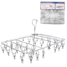 Load image into Gallery viewer, Best seller  rosefray laundry clothesline hanging rack for drying sturdy 34 clips collapsible clothes drying rack great to hang in a closet on a shower rod and outside on a patio or deck