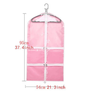 On amazon qees pink costume garment bag with 4 zipper pockets 37 clear kids garment bags dance costume bags childrens garment costume bags for dance competitions travel and closet storage yfz71 3 pcs