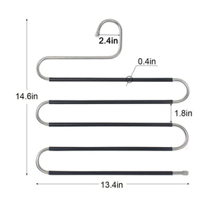 Best seller  star fly pants hangers non slip updated s shaped 5 layers hangers closet space saver for jeans scarf tie clothes6 pack 1