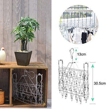 Load image into Gallery viewer, Budget friendly rosefray laundry clothesline hanging rack for drying sturdy 34 clips collapsible clothes drying rack great to hang in a closet on a shower rod and outside on a patio or deck