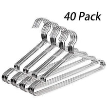 Load image into Gallery viewer, Discover the best yikalu clothes hangers 40 pack stainless steel metal hangers heavy duty wire hangers ultra thin coat hangers closet wardrobe 16 5 inch