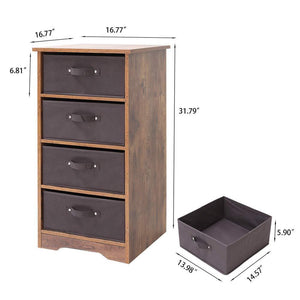Discover the iwell wooden dresser storage tower with removable 4 drawer chest storage organizer dresser for small rooms living room bedroom closet hallway rustic brown sng004f