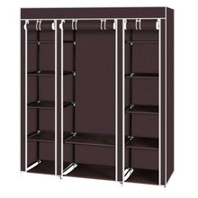 Load image into Gallery viewer, Best seller  amashion 69 5 tier portable clothes closet wardrobe storage organizer with non woven fabric quick and easy to assemble dark brown