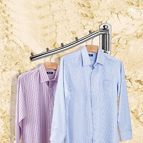 Storage clothes hanger rack holder ulifestar folding wall mounted coat hooks stainless steel garment rack clothing hanging shelves closet organizer hanger drying rack bathroom towel hooks