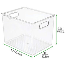 Load image into Gallery viewer, Select nice mdesign plastic home storage basket bin with handles for organizing closets shelves and cabinets in bedrooms bathrooms entryways and hallways 4 pack clear