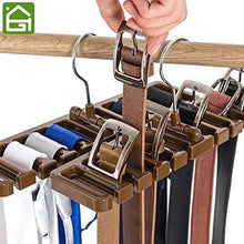 Load image into Gallery viewer, Purchase gano zen sturdy plastic tie belt scarf rack organizer closet wardrobe space saver belt hanger with metal hook