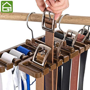 Purchase gano zen sturdy plastic tie belt scarf rack organizer closet wardrobe space saver belt hanger with metal hook