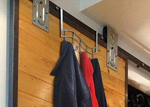 Related over the door rack with hooks 5 hangers for towels coats clothes robes ties hats bathroom closet extra long heavy duty chrome space saver mudroom organizer by kyle matthews designs
