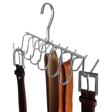 Load image into Gallery viewer, Save evelots tie belt scarf jewelry rack hanger closet organizer chrome 14 hooks