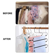 Load image into Gallery viewer, Best seller  star fly pants hangers non slip updated s shaped 5 layers hangers closet space saver for jeans scarf tie clothes6 pack