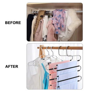 Best star fly pants hangers non slip updated s shaped 5 layers hangers closet space saver for jeans scarf tie clothes6 pack 1