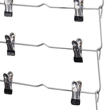 Load image into Gallery viewer, Kitchen doiown 6 tier skirt hangers pants hangers closet organizer stainless steel fold up space saving hangers 4 pieces