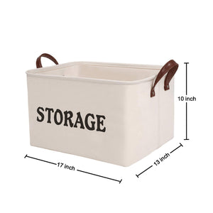 Discover shinytime storage baskets bins large organizer toy laundry storage basket for kids pets home living room closet beige 2pcs