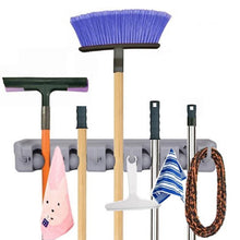Load image into Gallery viewer, Storage organizer yantu mop and broom holder wall mounted garden tool storage tool rack storage organization for your home closet garage and shed holds up to 11 tools superior quality tool rack holds mops brooms or sports equipment 5 position