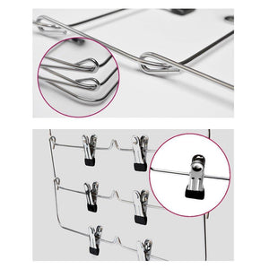 Budget wth shopping go pants hangers sturdy s type stainless steel trousers rack 5 layers multi purpose closet hangers magic space saver storage rack perfect pants towel scarf etc 3
