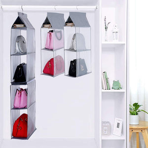 Save on keepjoy detachable hanging handbag organizer purse bag collection storage holder wardrobe closet space saving organizers system pack of 2 grey