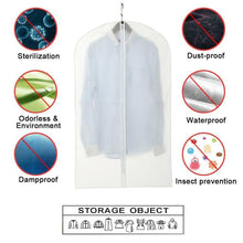 Load image into Gallery viewer, Featured garment bag clear plastic breathable moth proof garment bags cover for long winter coats wedding dress suit dance clothes closet pack of 6 24 x 55