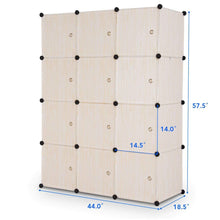 Load image into Gallery viewer, Related tangkula closet portable diy plastic stackable customizable bedroom dom dresser clothes closet wardrobe armoire organizing shelf cube storage with doors organizer closet 6 cubes 2 hanging sections