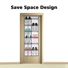 Load image into Gallery viewer, Explore kootek 2 pack over the door shoe organizers 12 mesh pockets 6 large mesh storage various compartments hanging shoe organizer with 8 hooks shoes holder for closet bedroom white 59 x 21 6 inch
