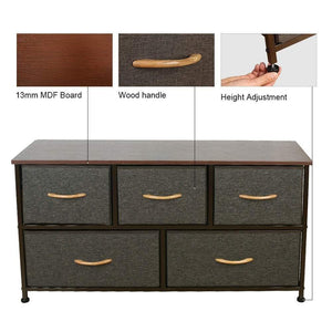 Save home dresser storage tower sturdy steel frame mdf wood top removable drawers height adjustable feet storage organizer for room hallway entryway closets 5 drawers espresso 39 5w 21 5h