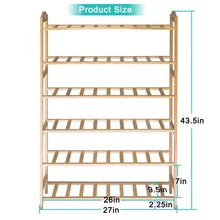 Load image into Gallery viewer, Top rated anko bamboo shoe rack natural bamboo thickened 6 tier mesh utility entryway shoe shelf storage organizer suitable for entryway closet living room bedroom 1 pack
