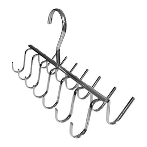 Results evelots tie belt scarf jewelry rack hanger closet organizer chrome 14 hooks