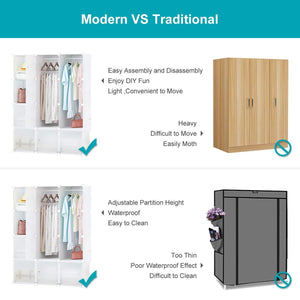Featured honey home modular storage cube closet organizers portable plastic diy wardrobes cabinet shelving with easy closed doors for bedroom office kitchen garage 12 cubes white