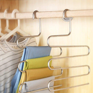 Shop for s type stainless steel clothes pants hangers for closet organization with multi purpose for space saving storage 10 pack