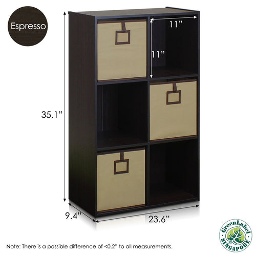 Furinno 6-Cube Organizer 13093EX